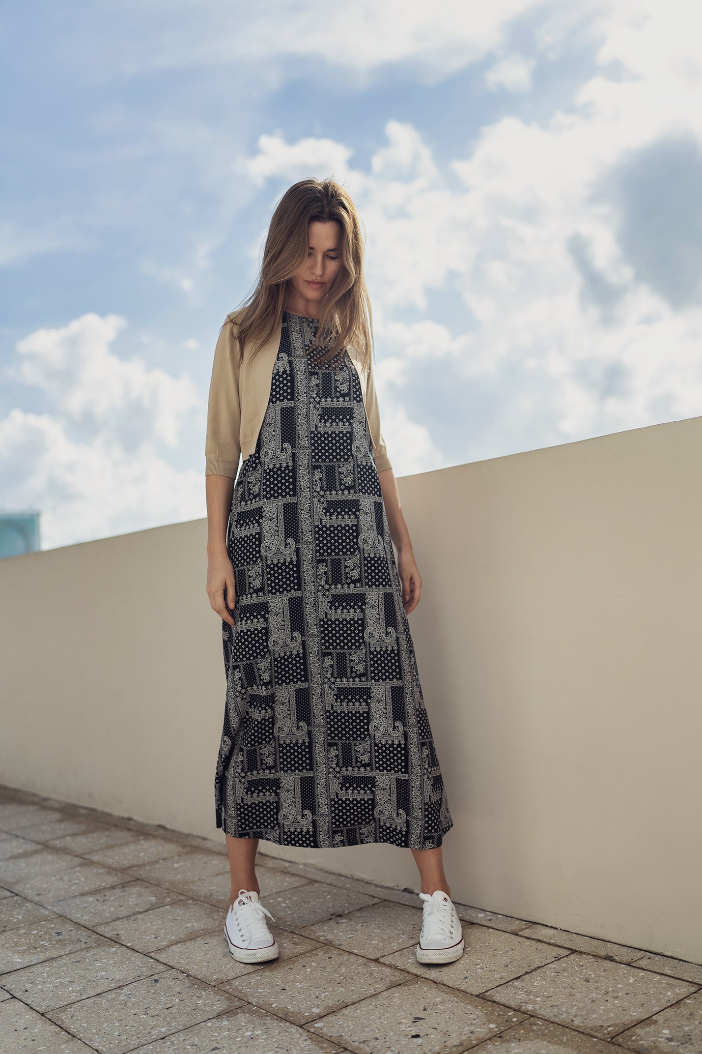 profile-nyc PAISLEY JUMPER IN WHITE — dress category context