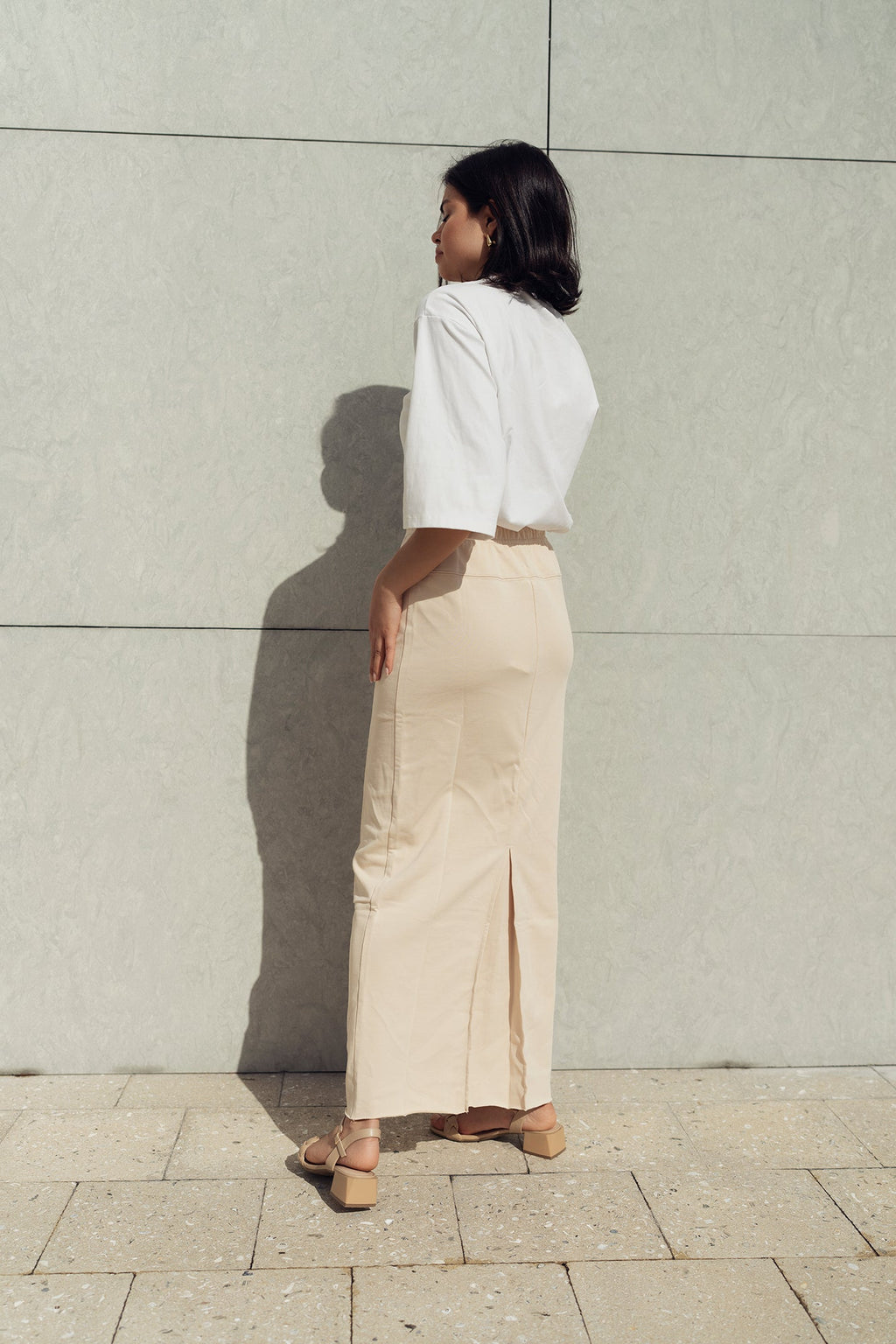 profile-nyc STRAIGHT JERSEY SKIRT — lifestyle context
