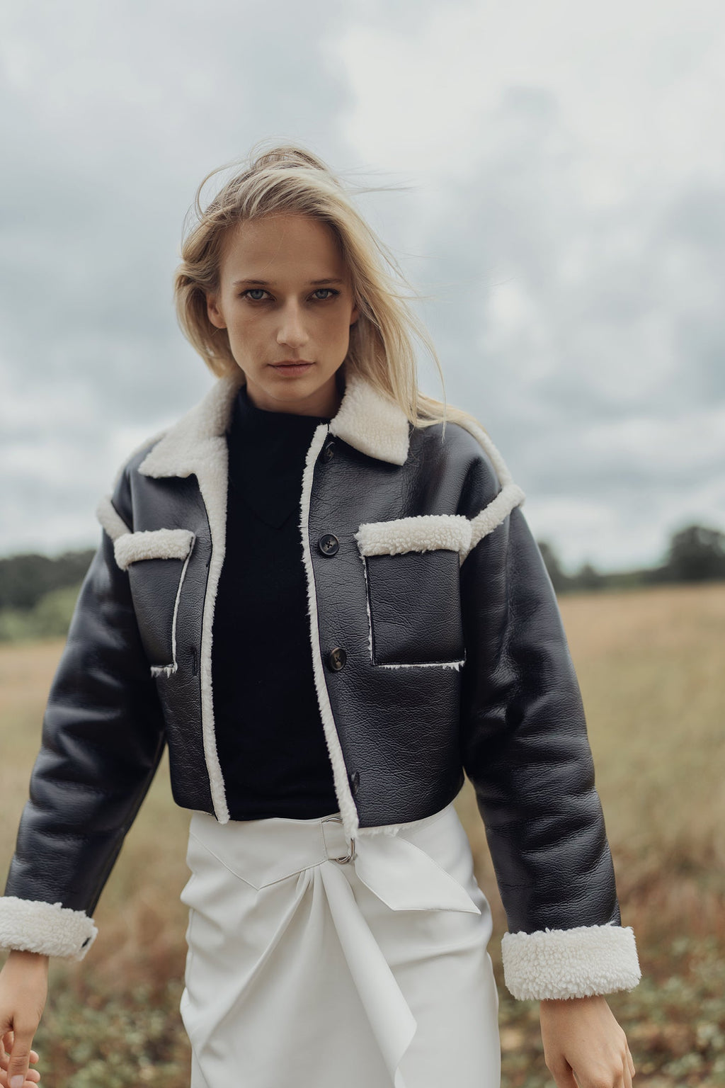 LEATHER SHERPA JACKET