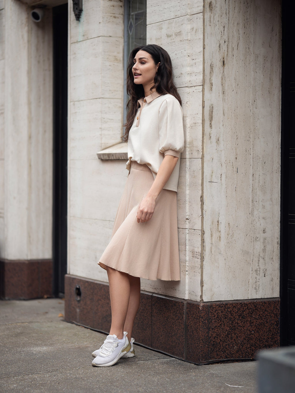 profile-nyc FLOWY SEAM SKIRT — detail close-up
