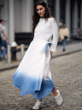 profile-nyc LINEN OMBRE WRAP SKIRT — detail close-up