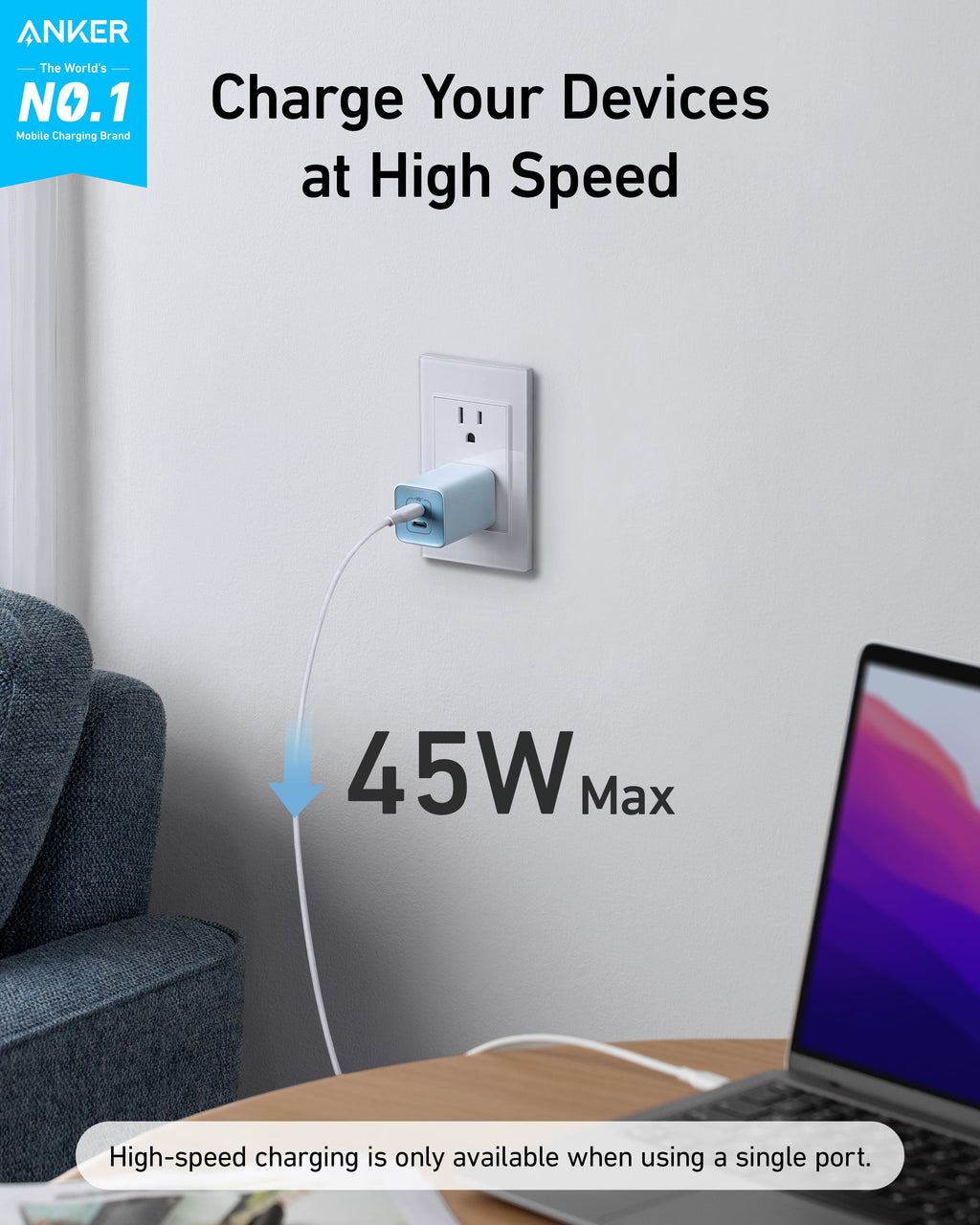 Anker <b>523</b> Charger (Nano 3, 47W), view 3