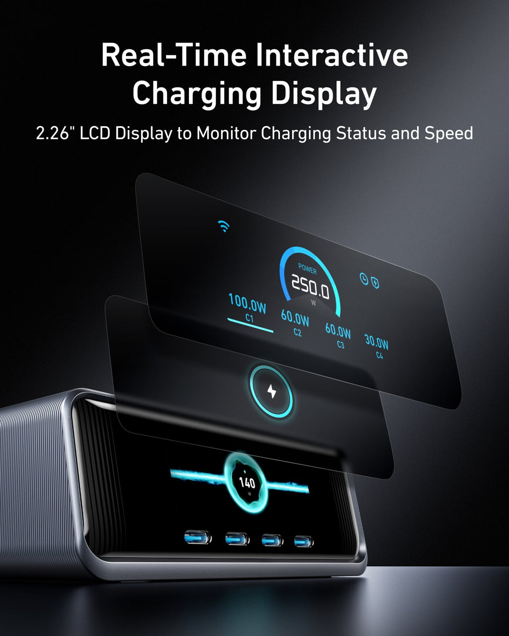 Anker Prime Charger (250W, 6 Ports, GaNPrime), view 4