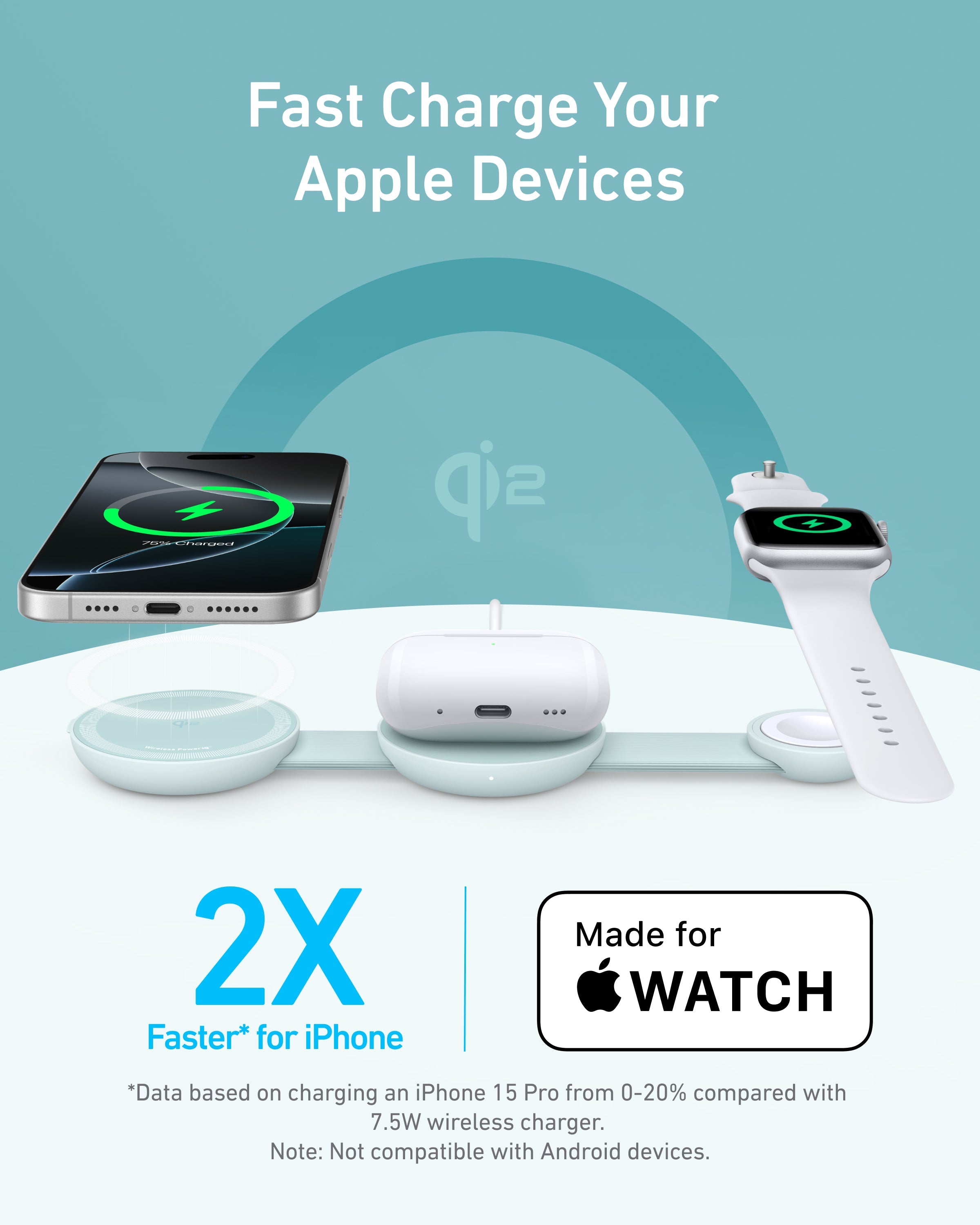 Anker MagGo Wireless Charging Station (3-in-1, Foldable Pad), view 25