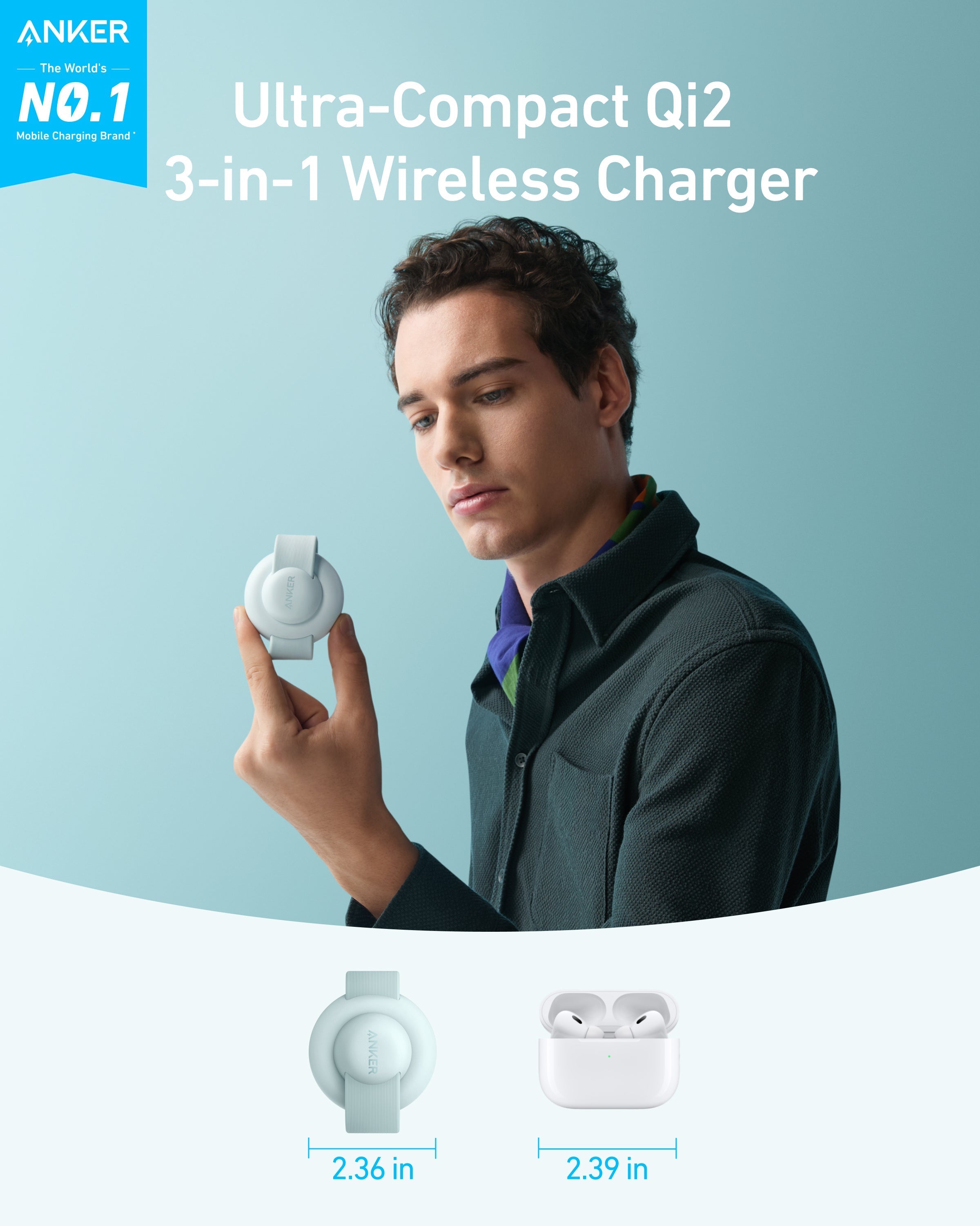 Anker MagGo Wireless Charging Station (3-in-1, Foldable Pad), view 24