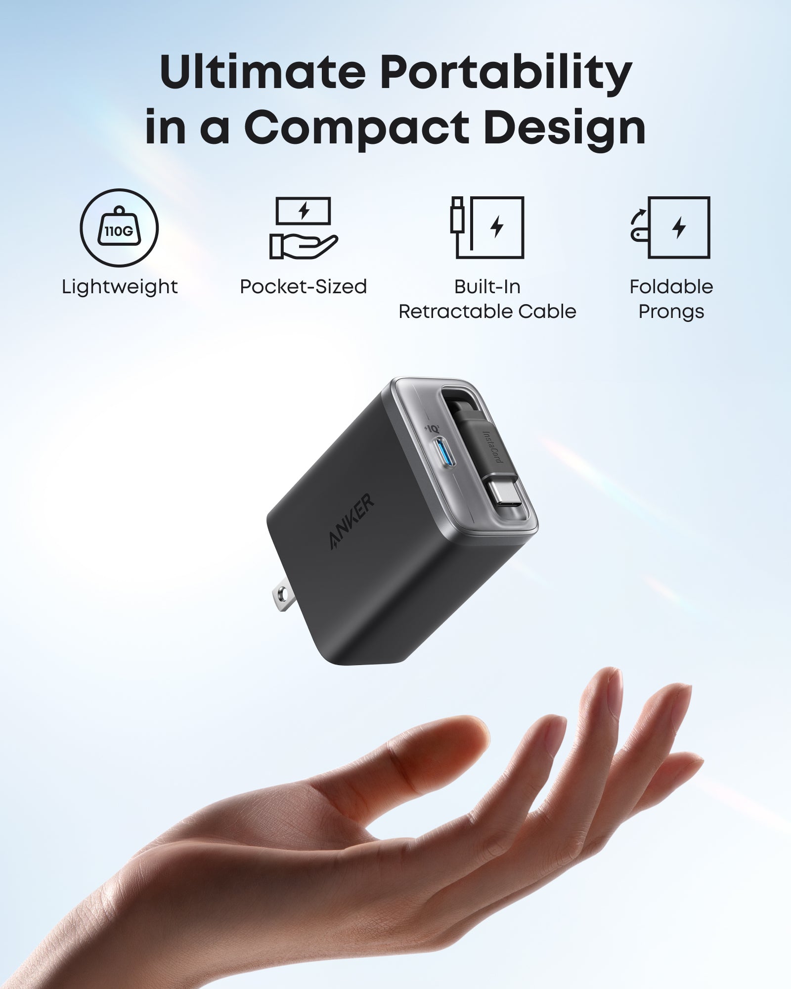 Anker Nano Charger (35W, Built-In Retractable USB-C Cable), view 9