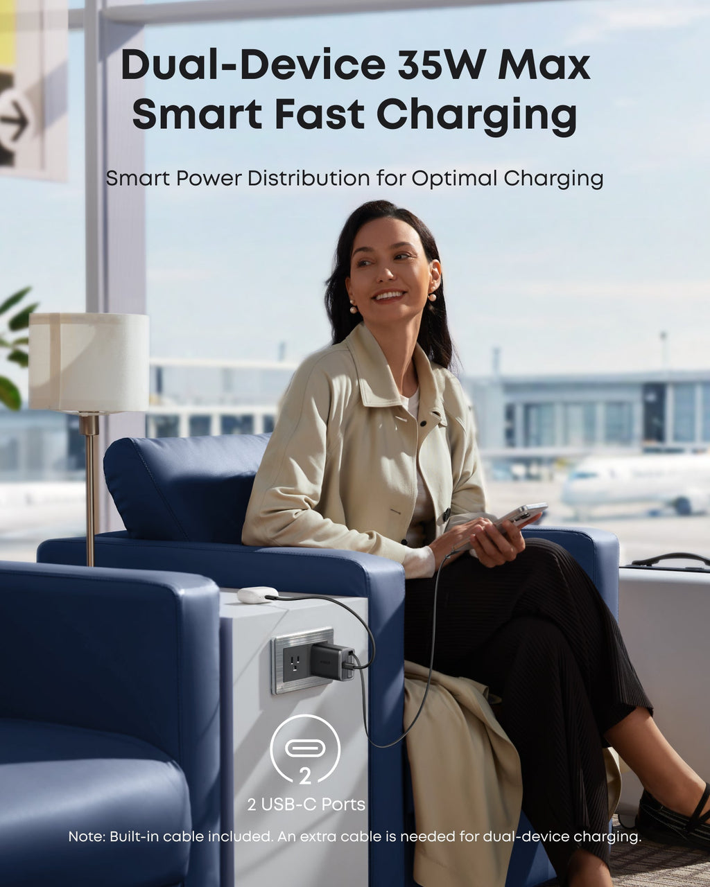 Anker Nano Charger (35W, Built-In Retractable USB-C Cable), view 10