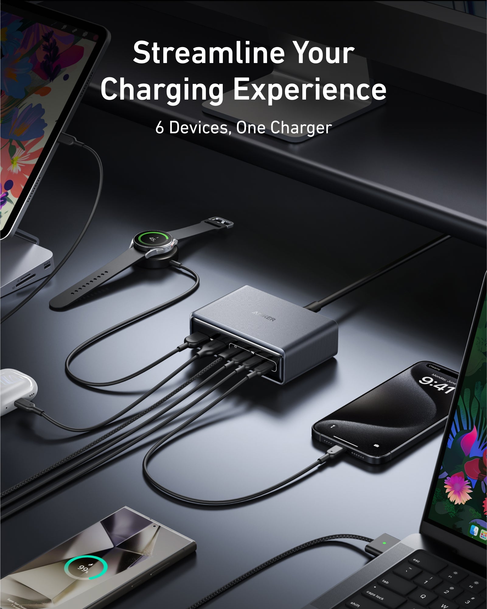Anker Prime Charger (200W, 6 Ports, GaN), view 4