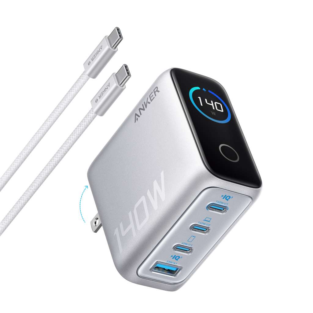 Anker Charger (140W, 4-Port, PD 3.1) with USB-C Cable, view 7