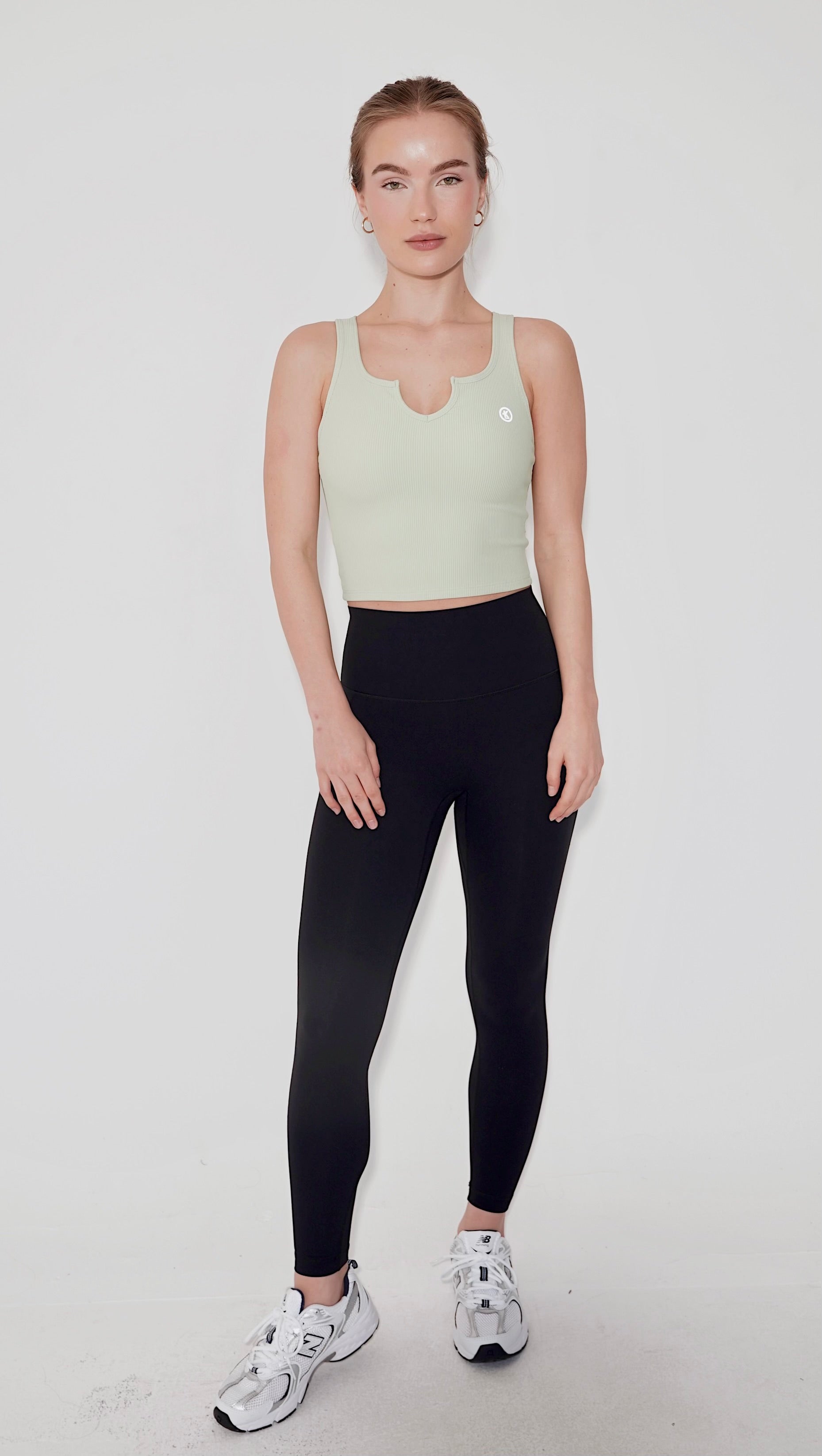 KIMITH BRAND I Am Self Love Ribbed Quick-Dry Butter Mint Green Tank — detail shot 6
