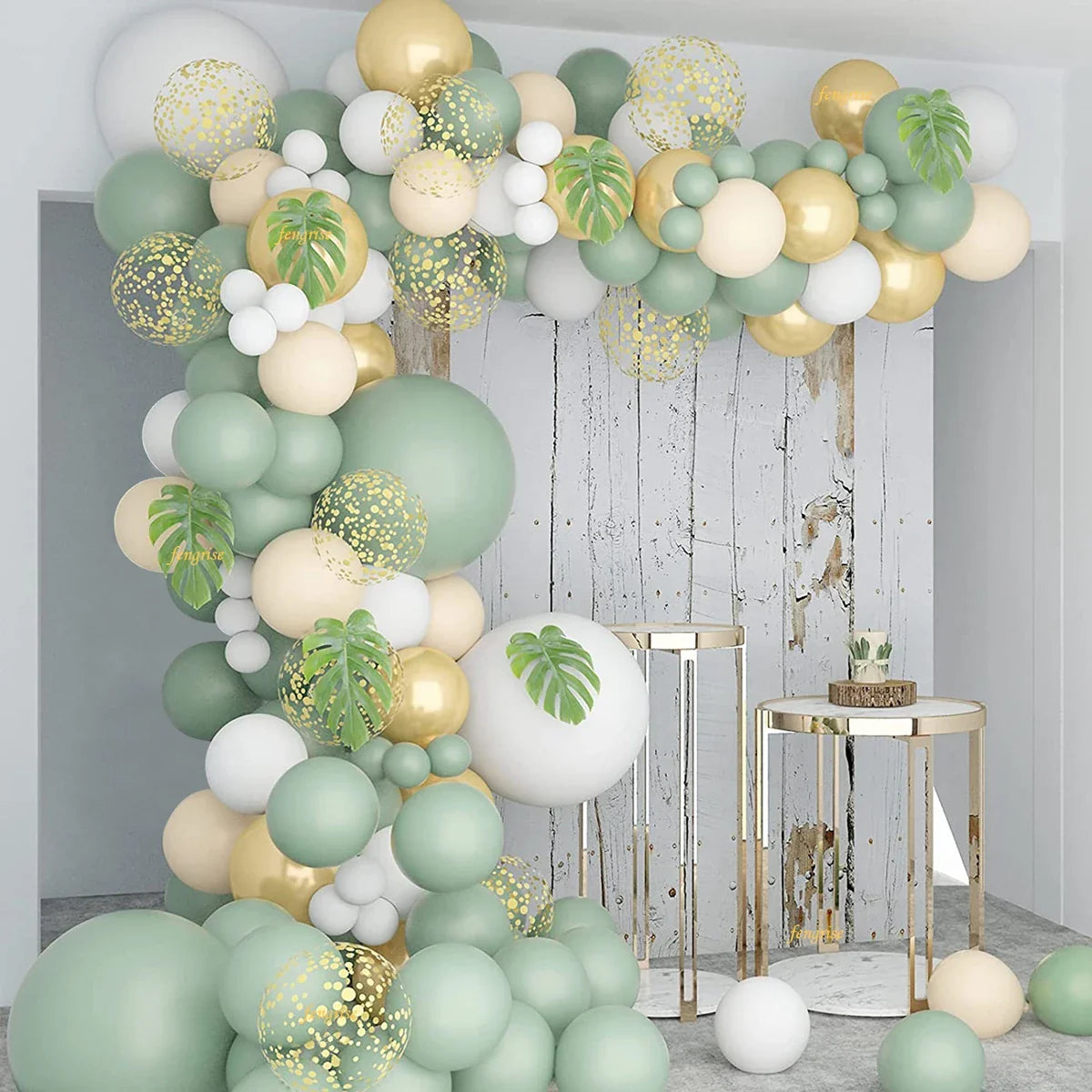 Perfecsy Sage Green Balloon Garland Arch Kit Wedding Birthday Party Decoration Kids Adult Wedding Balloons Baby Shower Decor 