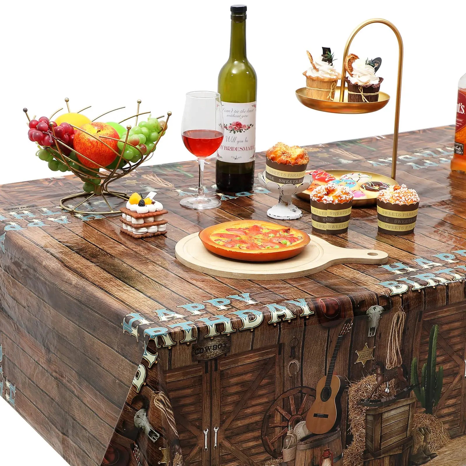 Perfecsy Western Tablecloths Its Me Hi Im The Birthday ts Me Party Supplies Cowboy Party Decorations Music Birthday Party Dec