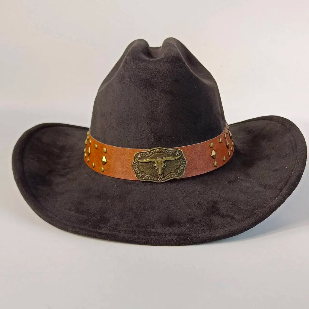 western Premium suede cowboy hat stylish men's and women's fedora Suede Panama hat perfect for outdoor festive activitieswestern
