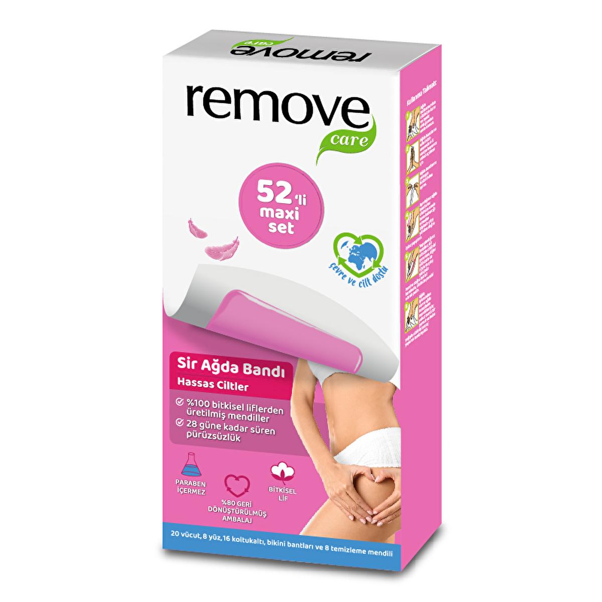 Remove Care Maxi Set: Sensitive Skin Wax Strips for Face, Body, Bikini - 52 Count | Long Lasting, Easy to Use Hair Removal