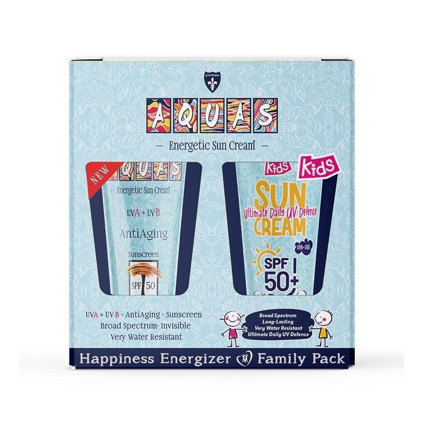 Aquas SPF 50 Anti-Aging Sunscreen Cream - Water Resistant, Mineral Filtered, Family Pack