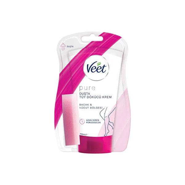 Veet Pure Hair Removal Cream for Normal Skin - 150ml, Lotus Milk & Jasmine Infused, Shower Friendly