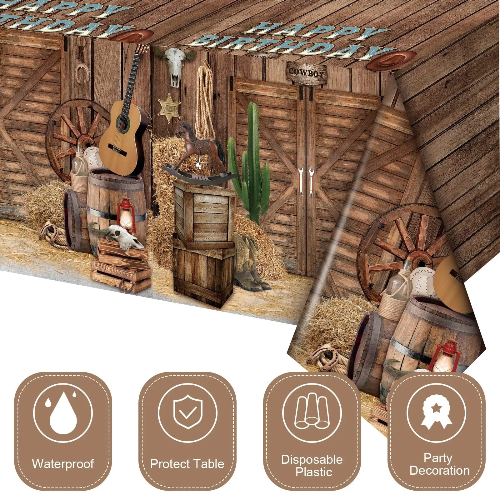 Perfecsy Western Tablecloths Its Me Hi Im The Birthday ts Me Party Supplies Cowboy Party Decorations Music Birthday Party Dec