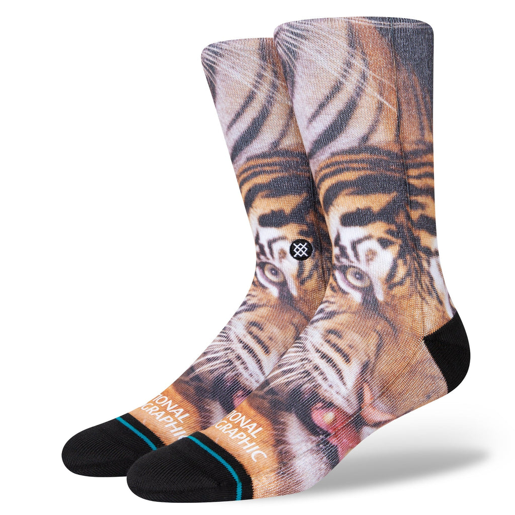 Stance Two Tigers Crew Socks - Black by Skates USA