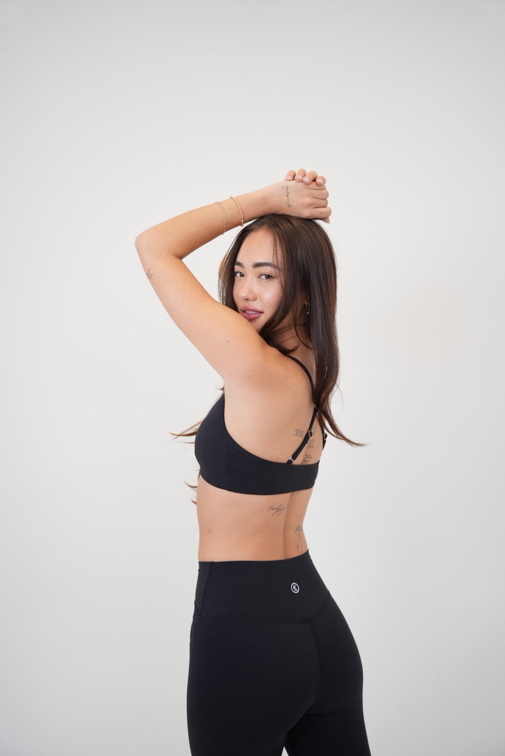 KIMITH BRAND My Time Is Divine Black Cross-Back Butter Soft Bra — back view