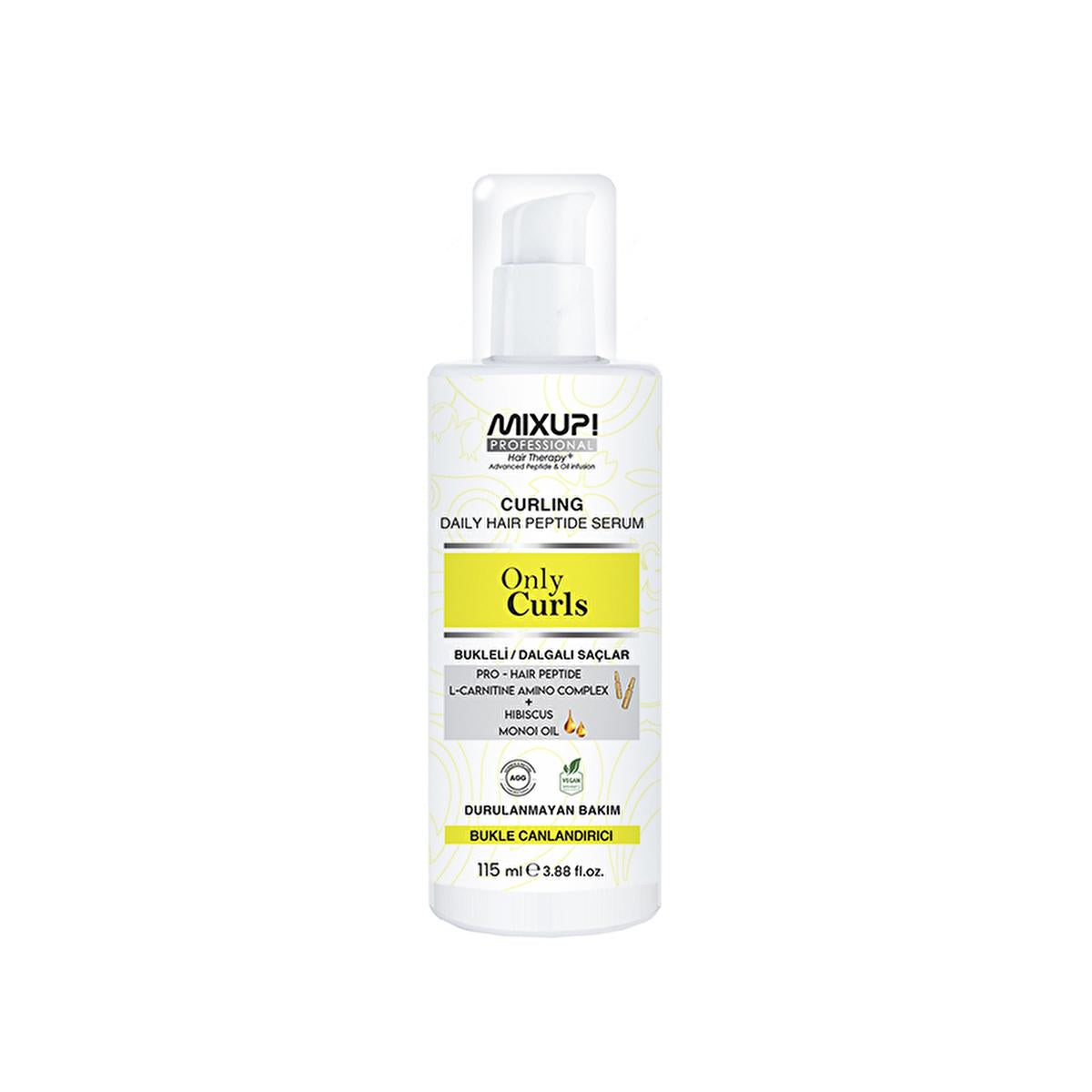 Mixup. Only Curls Hair Serum - Nourishing Peptide & L-Carnitine Formula for Curly & Wavy Hair