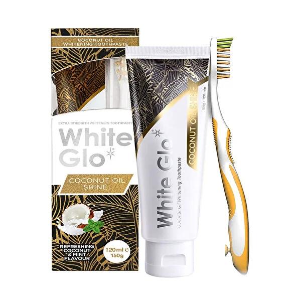 White Glo Coconut Oil Whitening Toothpaste 4oz - Natural Brightening | Fresh Mint Flavor