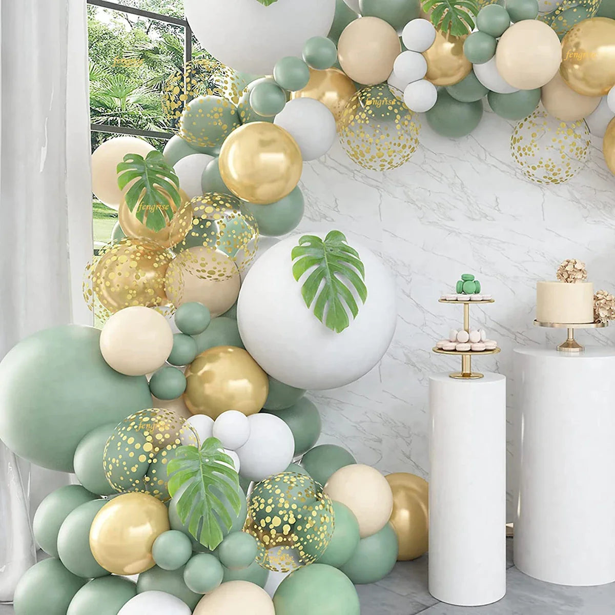 Perfecsy Sage Green Balloon Garland Arch Kit Wedding Birthday Party Decoration Kids Adult Wedding Balloons Baby Shower Decor 