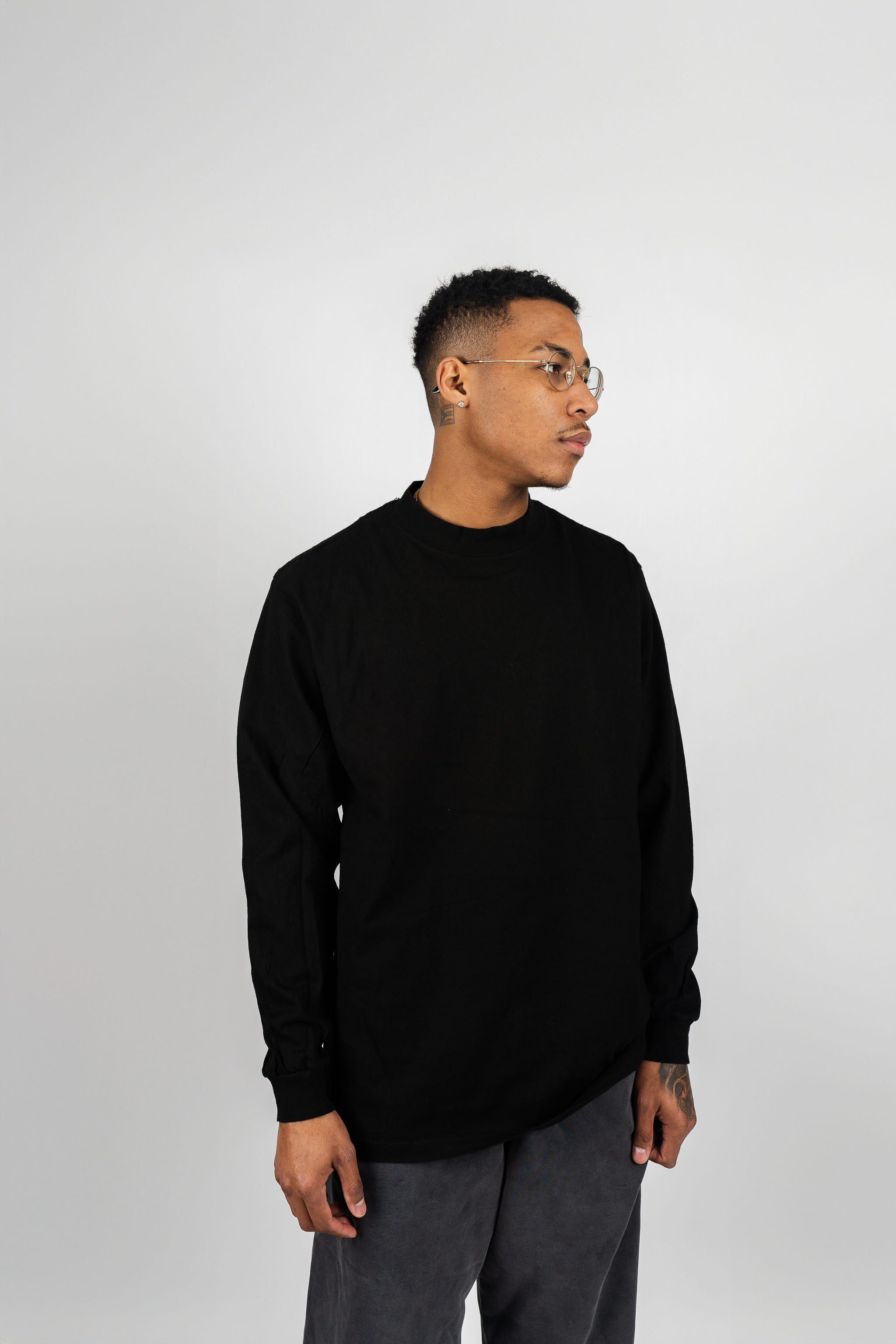 Superline Long Sleeve Garment Dye Max Heavyweight Shirt — Superline branding close-up