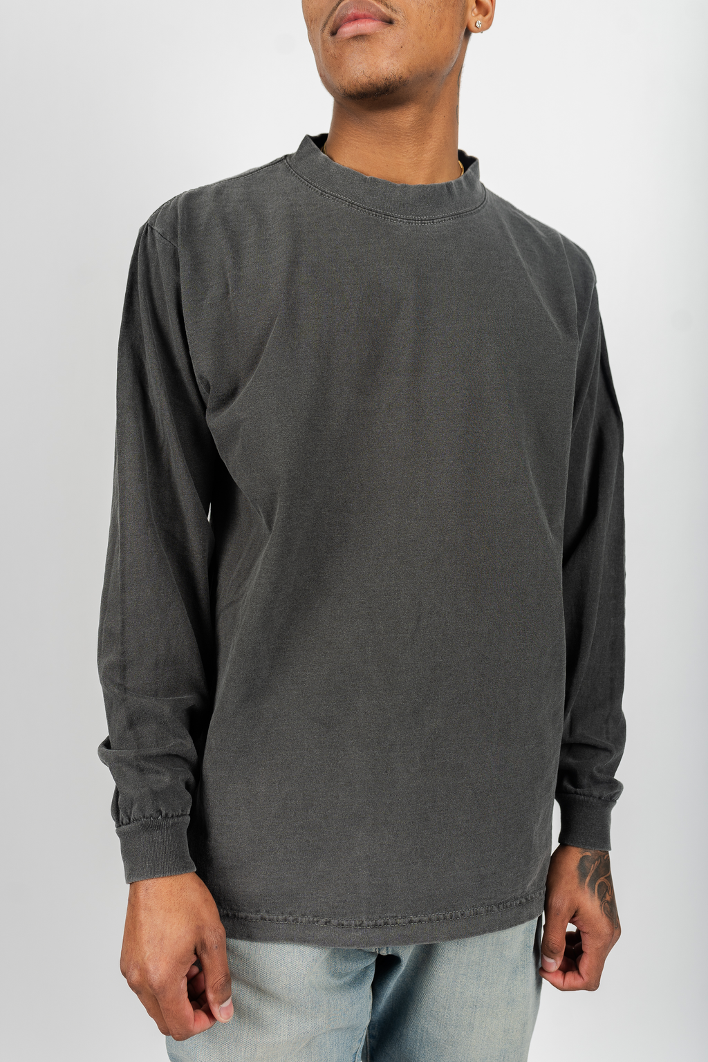 Superline Long Sleeve Garment Dye Max Heavyweight Shirt — lifestyle worn / used context