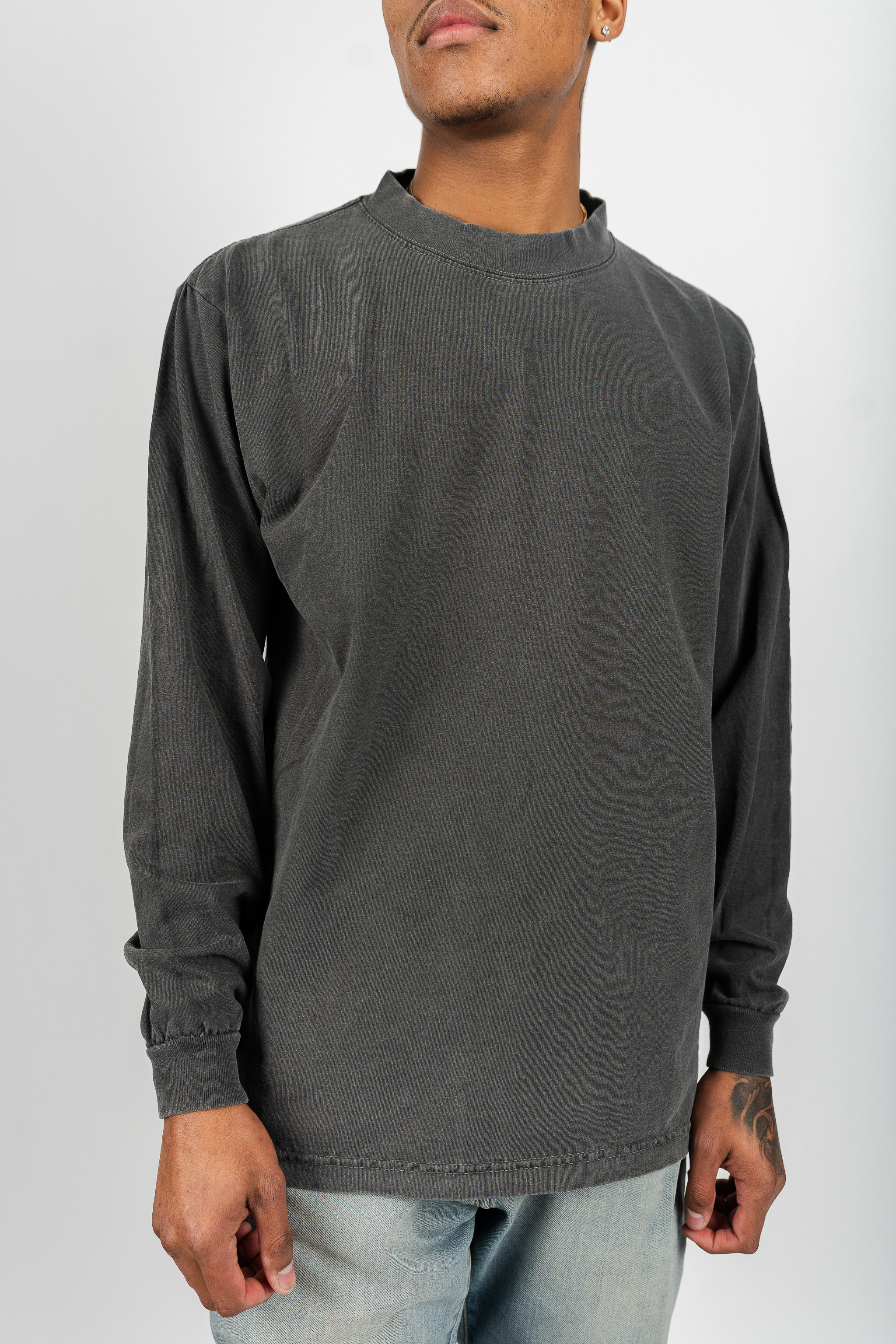 Superline Long Sleeve Garment Dye Max Heavyweight Shirt — lifestyle worn / used context