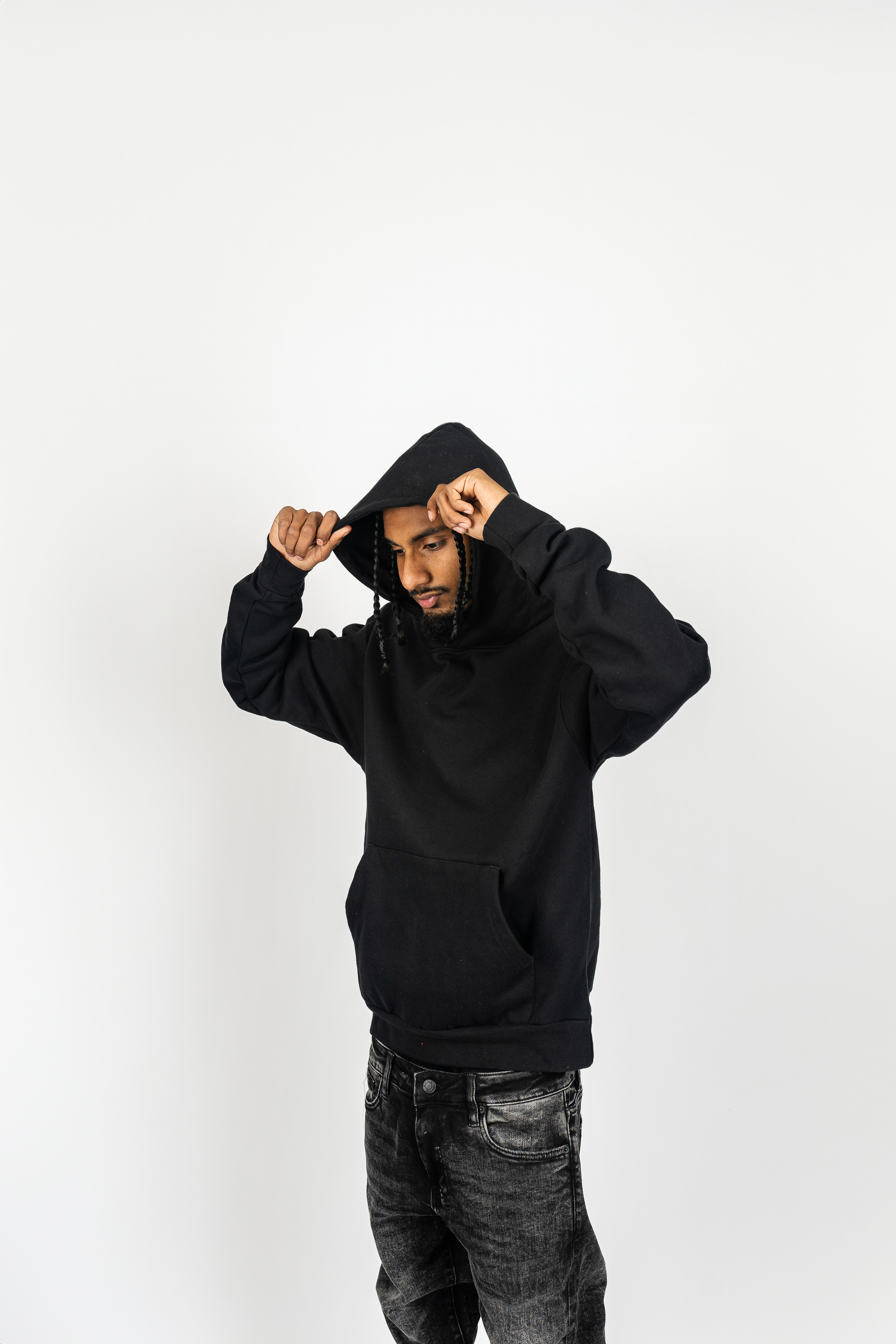 Superline Heavyweight Boyfriend Hoodie — Superline branding close-up