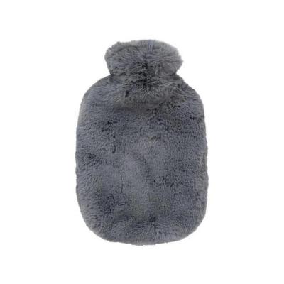 Fashy Grey Plush Hot Water Bottle 2L - Comforting Warmth for Menstrual Relief & Relaxation