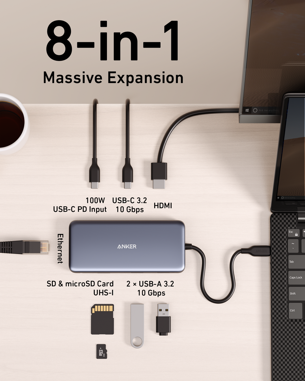 Anker <b>555</b> USB-C Hub (8-in-1), view 2