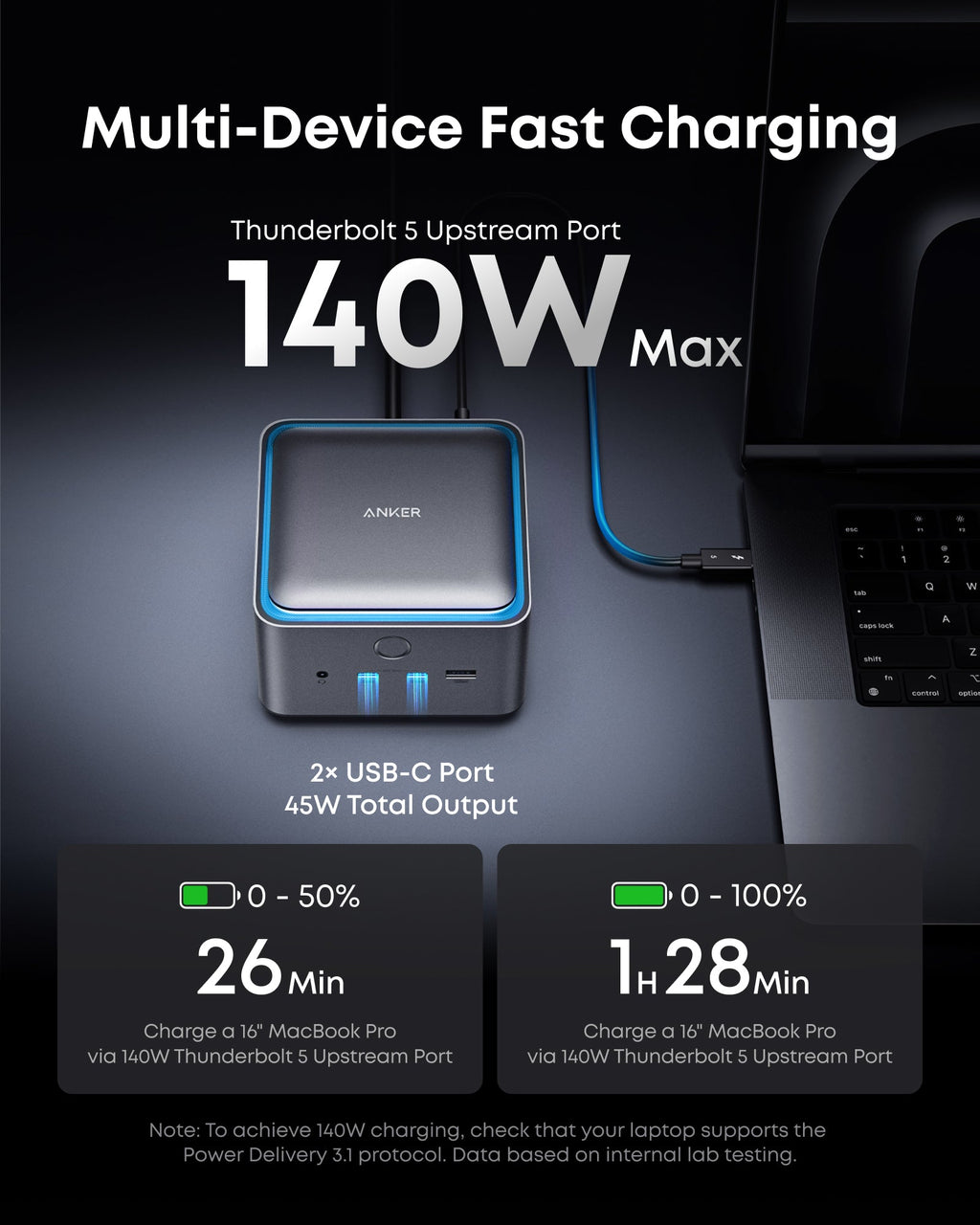 Anker Prime TB5 Docking Station (14-in-1, 8K, Thunderbolt 5 ), view 3