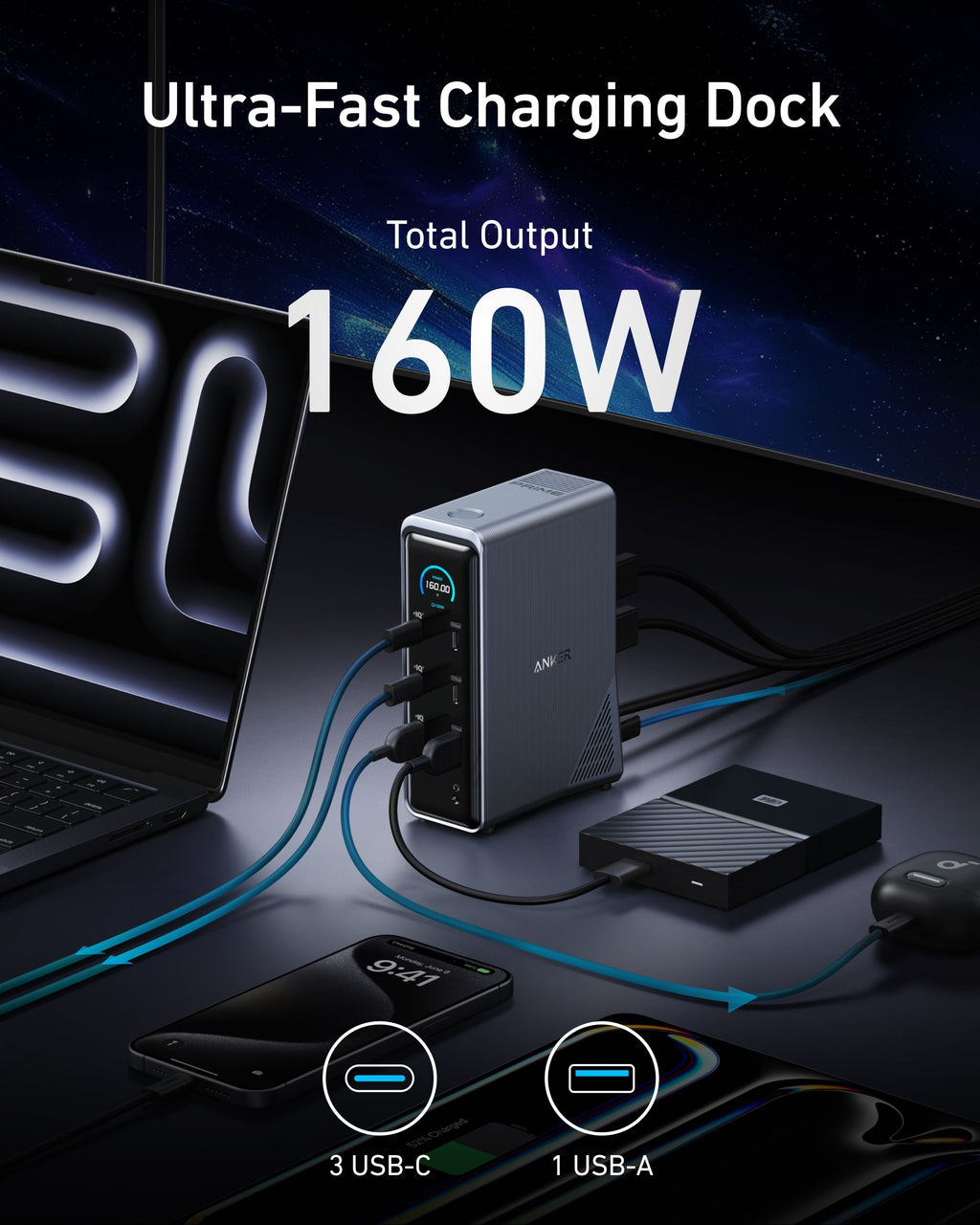 Anker Prime Charging Docking Station (14-in-1, Dual Display, 160W), view 4