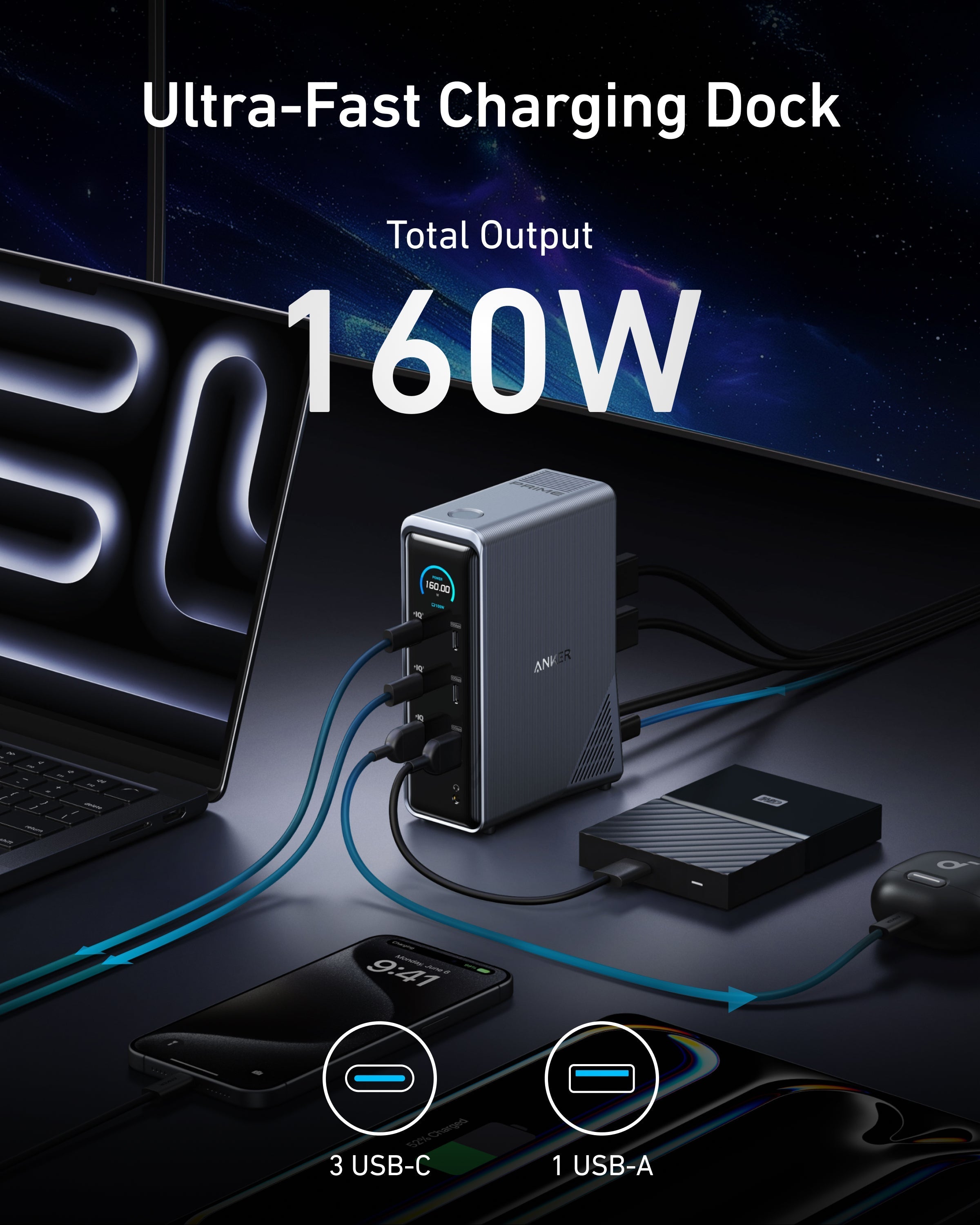 Anker Prime Charging Docking Station (14-in-1, Dual Display, 160W), view 4