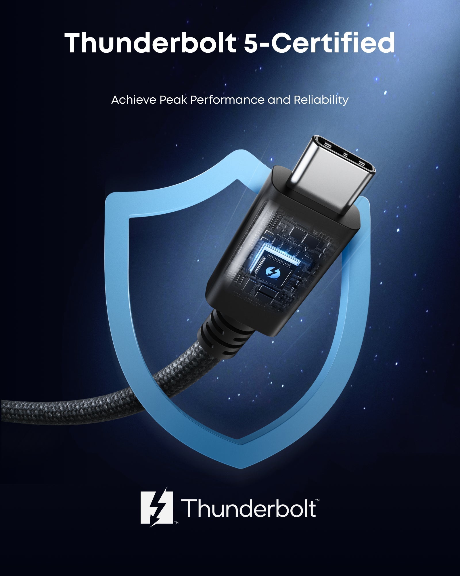 Anker Prime Thunderbolt 5 Cable (3.3 ft / 1.7 ft, 80 Gbps, 240W), view 6