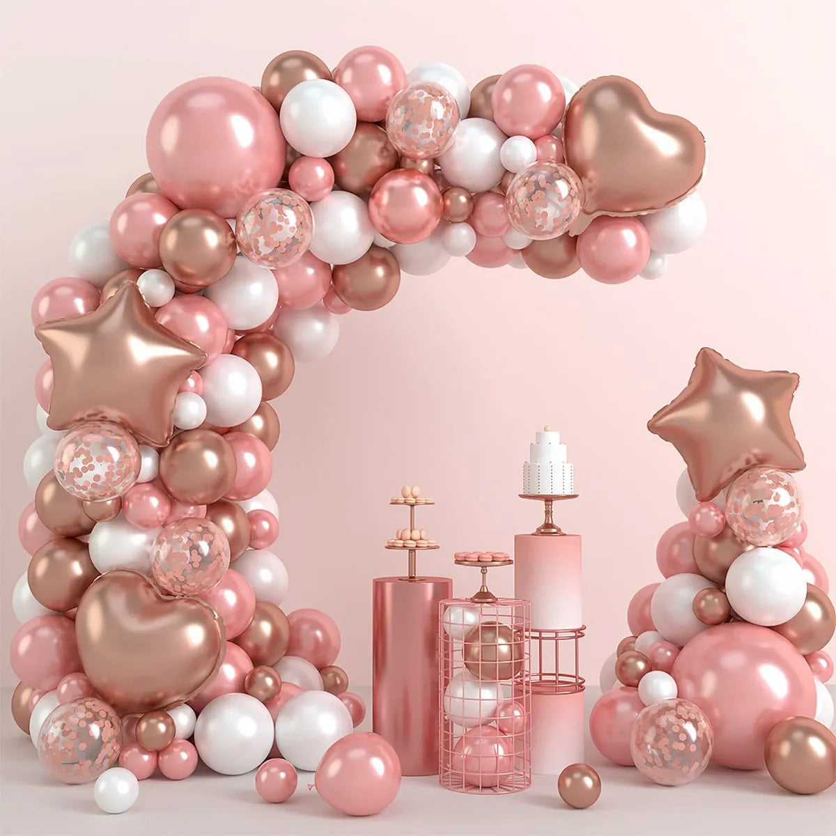 Perfecsy Tender Pink Gold Balloon Garland Arch Kit Wedding Birthday Party Decoration Adult Kids Baby Shower Decor Ballon Wedd