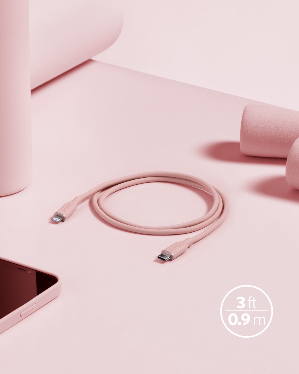 Anker <b>641</b> USB-C to Lightning Cable (Flow, 3 ft Silicone), view 17