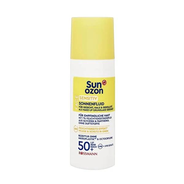 Sunozon Face Cream SPF 50+ for Sensitive Skin - Vegan, Dermatologically Approved Moisturizer