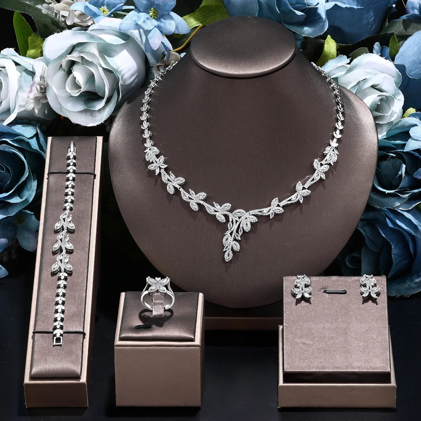 Envy NYC Breathtaking CZ Bridal Jewelry Set