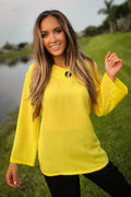 KADOU BOUTIQUE Georgia Linen Pullover Top — main product shot