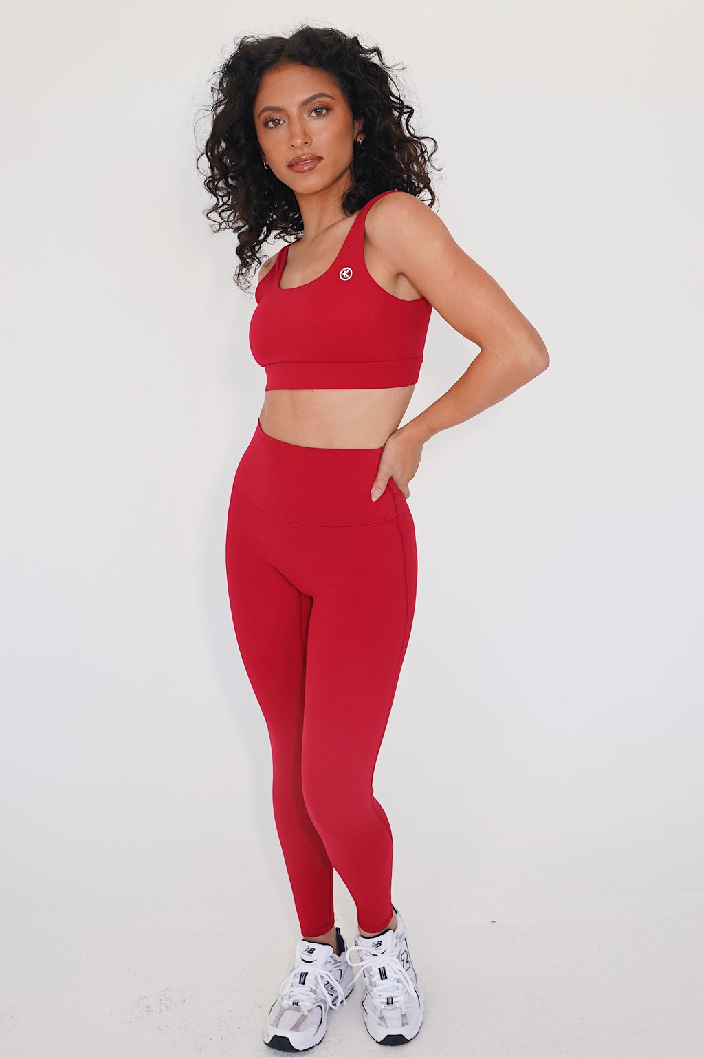 KIMITH BRAND I am Beautifully Radiant Quick Dry Red Yoga Legging — alternative angle