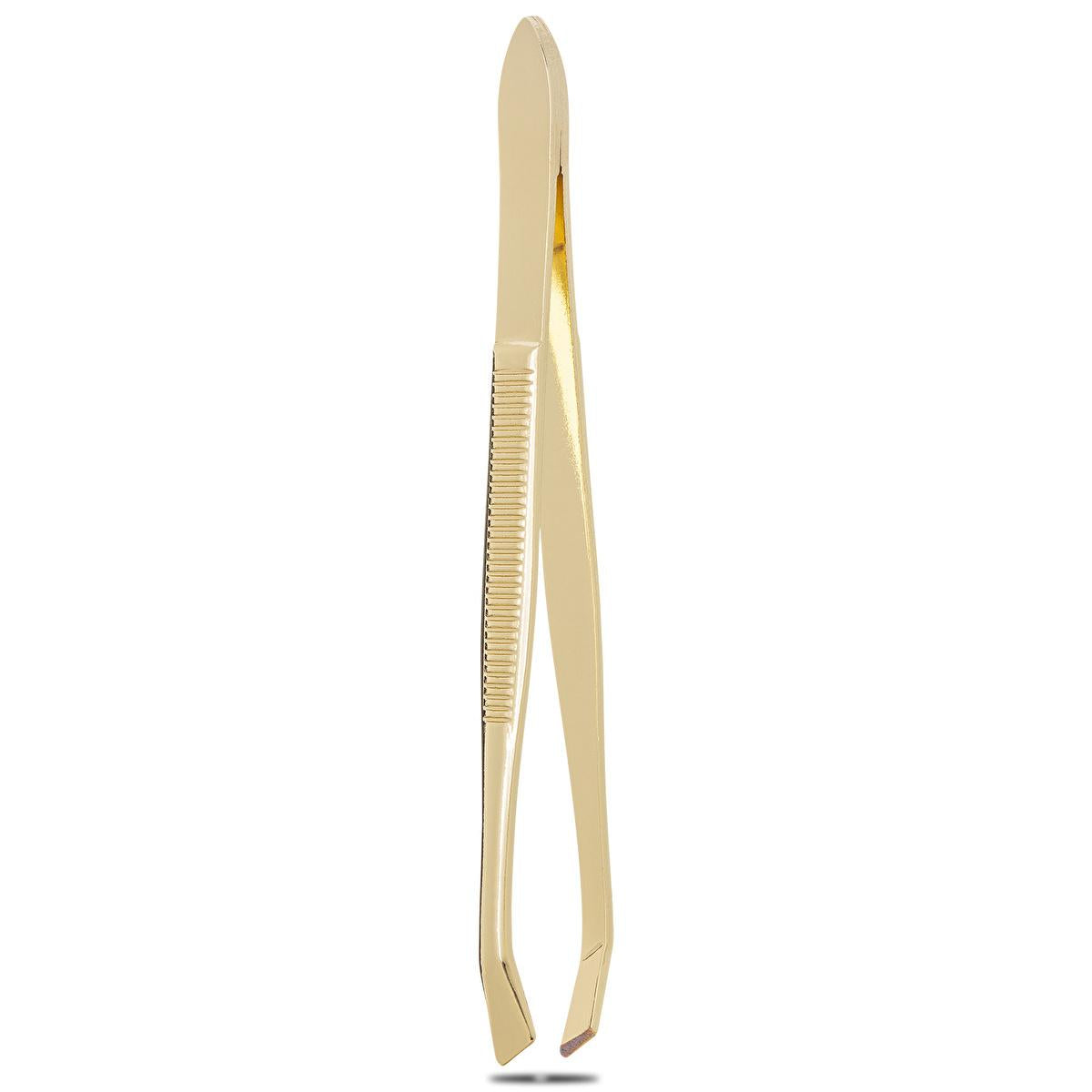 Eklips Metal Tweezers - Slanted Tip for Precise Hair Removal & Eyebrow Shaping | Durable Stainless Steel, Ergonomic Design