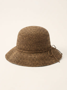 Handwoven Raffia Wide-Brim Sun Hat With Removable Bow