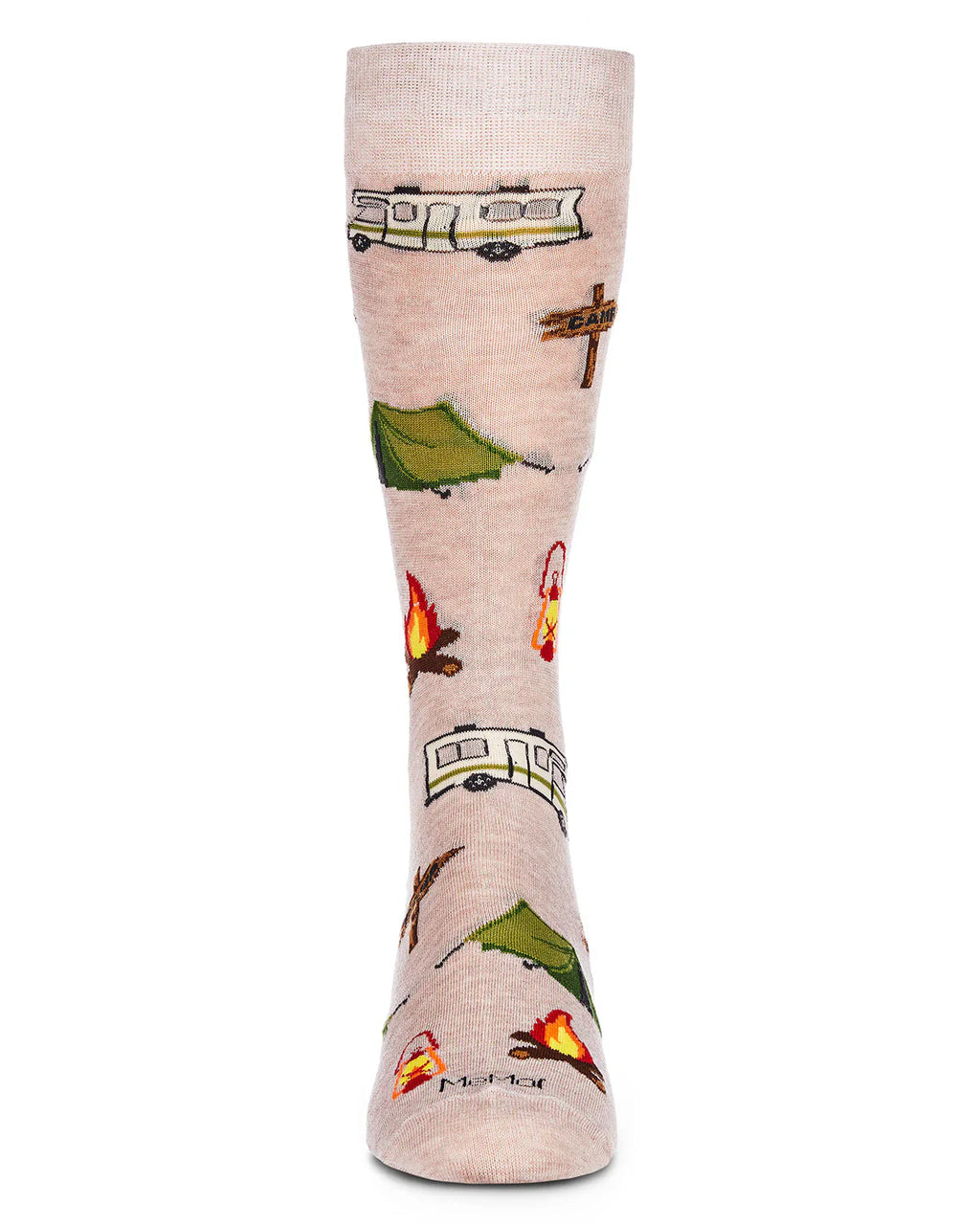 KADOU BOUTIQUE Mens - Happy Camper Bamboo Crew Socks — detail close-up