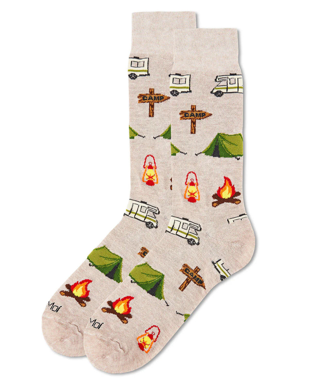 KADOU BOUTIQUE Mens - Happy Camper Bamboo Crew Socks — lifestyle context