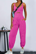 Pretty Little Patriot Pretty Little Patriot Hot Pink Get Physical Jumpsuit — main product shot