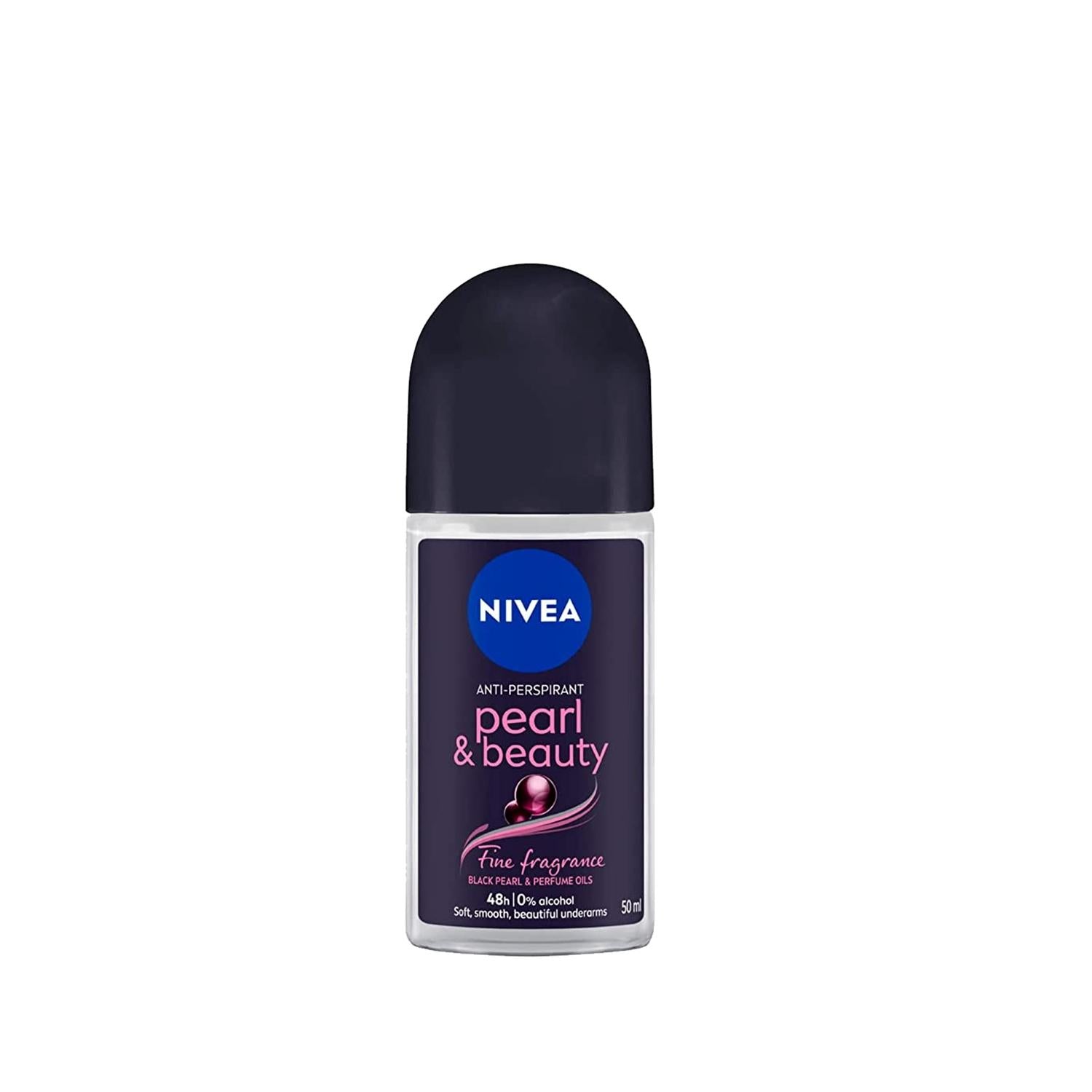 Nivea Pearl&Beauty Black Women's Roll-On Deodorant - 50ml - Long Lasting Odor Protection