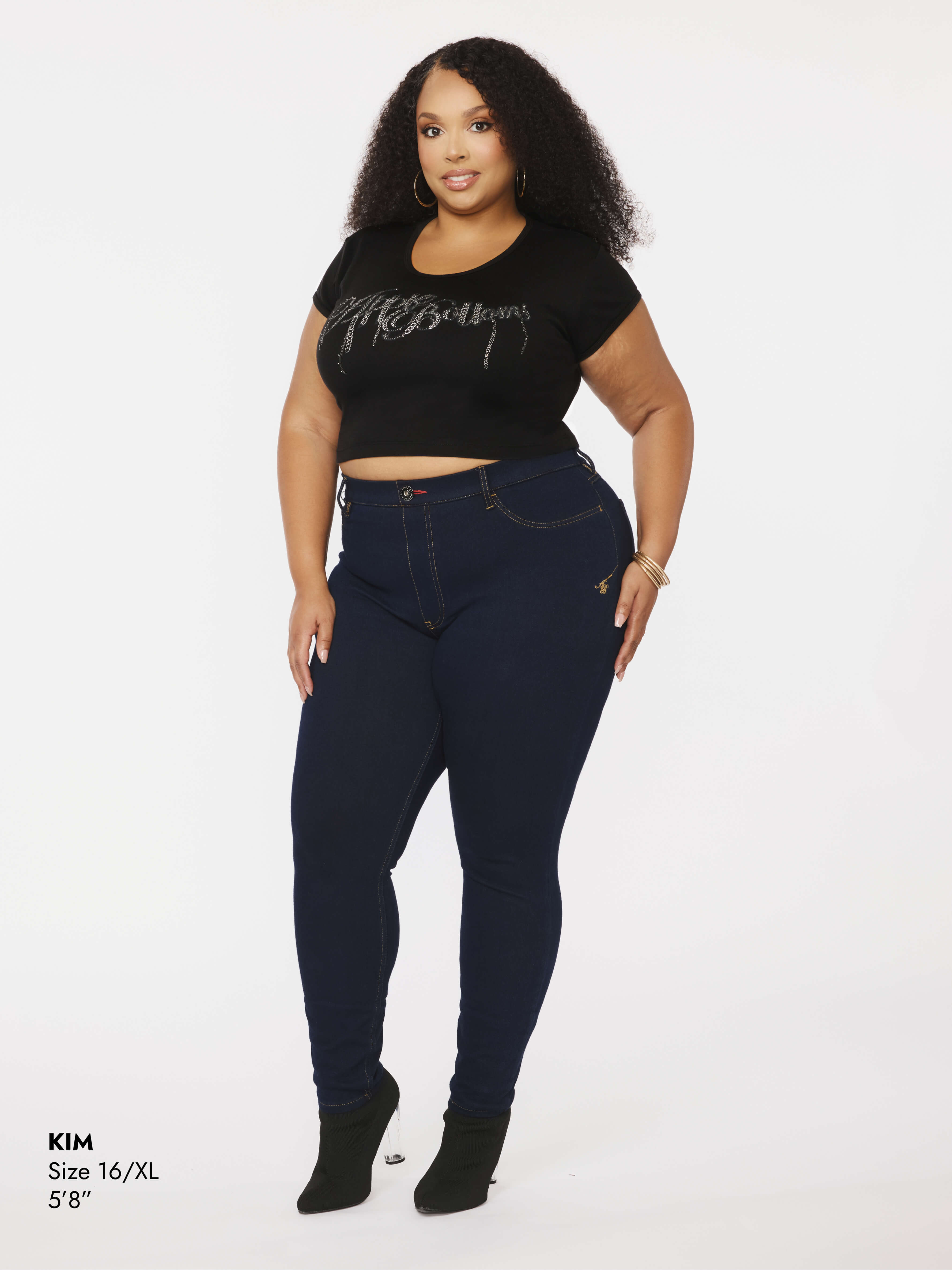 Apple Bottom Jeans Chain Reaction Baby Tee - Black — packaging or label