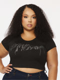 Apple Bottom Jeans Chain Reaction Baby Tee - Black — lifestyle